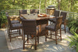 Paradise Trail Medium Brown Bar Table with Fire Pit - P750-665 - Vega Furniture