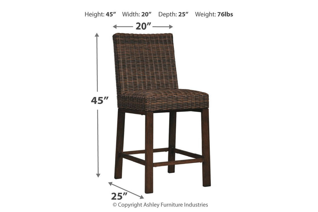 Paradise Trail Medium Brown Barstool, Set of 2 - P750-130 - Vega Furniture