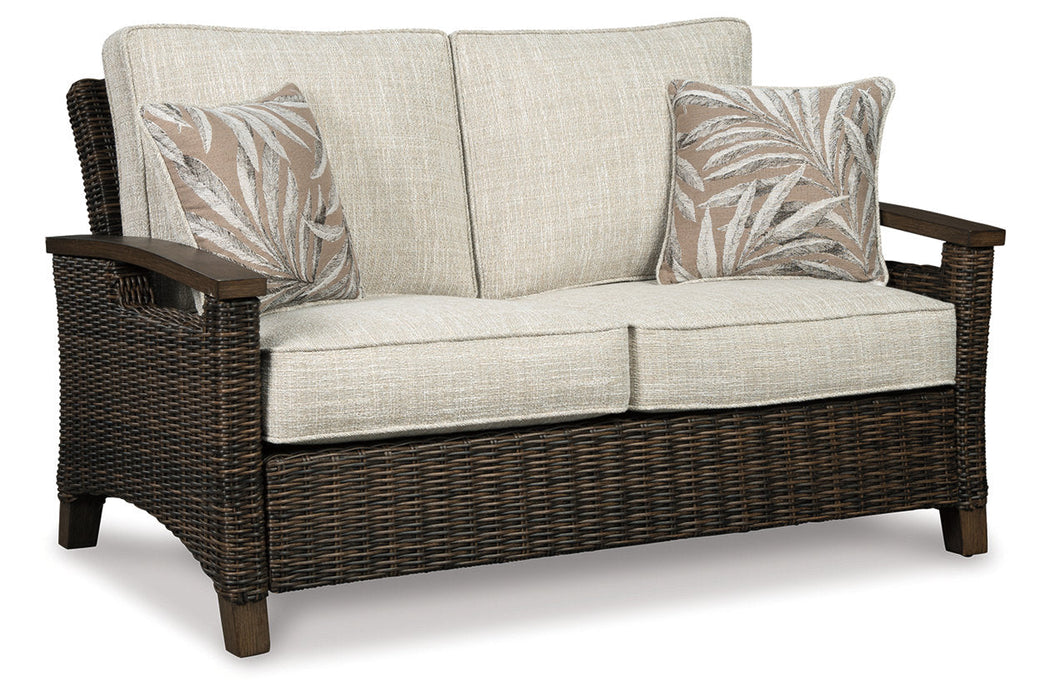 Paradise Trail Medium Brown Loveseat with Cushion - P750-835 - Vega Furniture