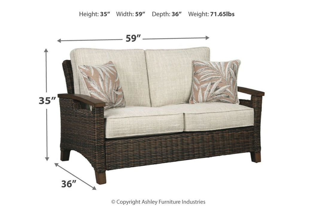 Paradise Trail Medium Brown Loveseat with Cushion - P750-835 - Vega Furniture