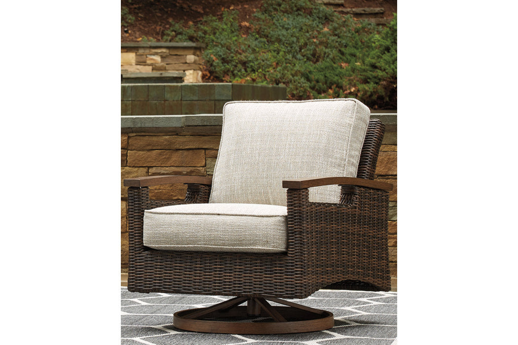 Paradise Trail Medium Brown Swivel Lounge Chair, Set of 2 - P750-821 - Vega Furniture