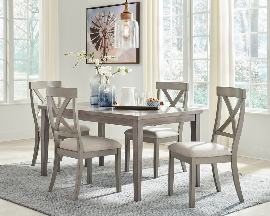 Parellen Beige/Gray Rectangular Dining Set - SET | D291-25 | D291-01(2) - Vega Furniture