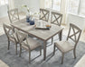 Parellen Beige/Gray Rectangular Dining Set - SET | D291-25 | D291-01(2) - Vega Furniture