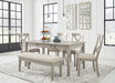 Parellen Beige/Gray Rectangular Storage Dining Set - SET | D291-26 | D291-01(3) - Vega Furniture