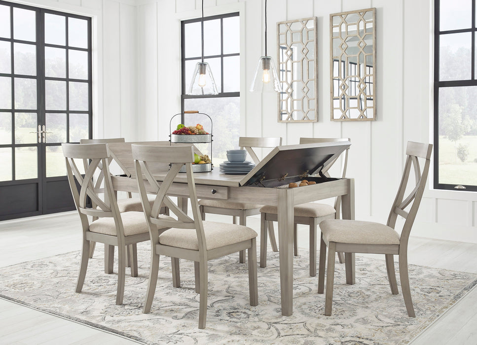 Parellen Beige/Gray Rectangular Storage Dining Set - SET | D291-26 | D291-01(3) - Vega Furniture