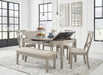 Parellen Beige/Gray Rectangular Storage Dining Set - SET | D291-26 | D291-01(3) - Vega Furniture