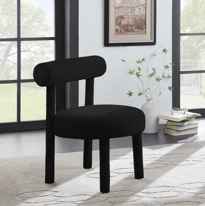 Parlor Black Boucle Fabric Accent Chair - 574Black - Vega Furniture