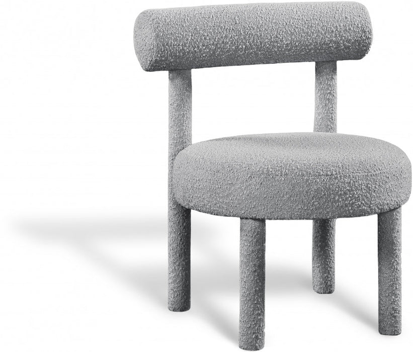 Parlor Grey Boucle Fabric Accent Chair - 574Grey - Vega Furniture