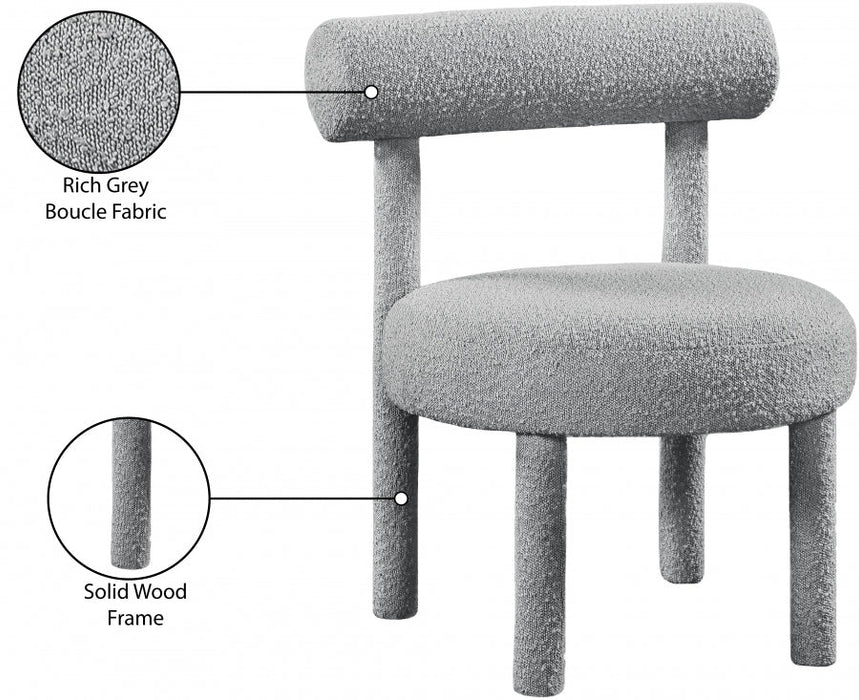 Parlor Grey Boucle Fabric Accent Chair - 574Grey - Vega Furniture