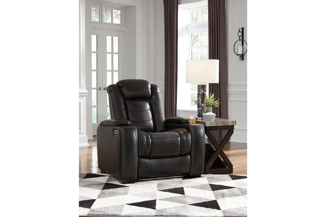 Party Time Midnight Power Recliner - 3700313 - Vega Furniture