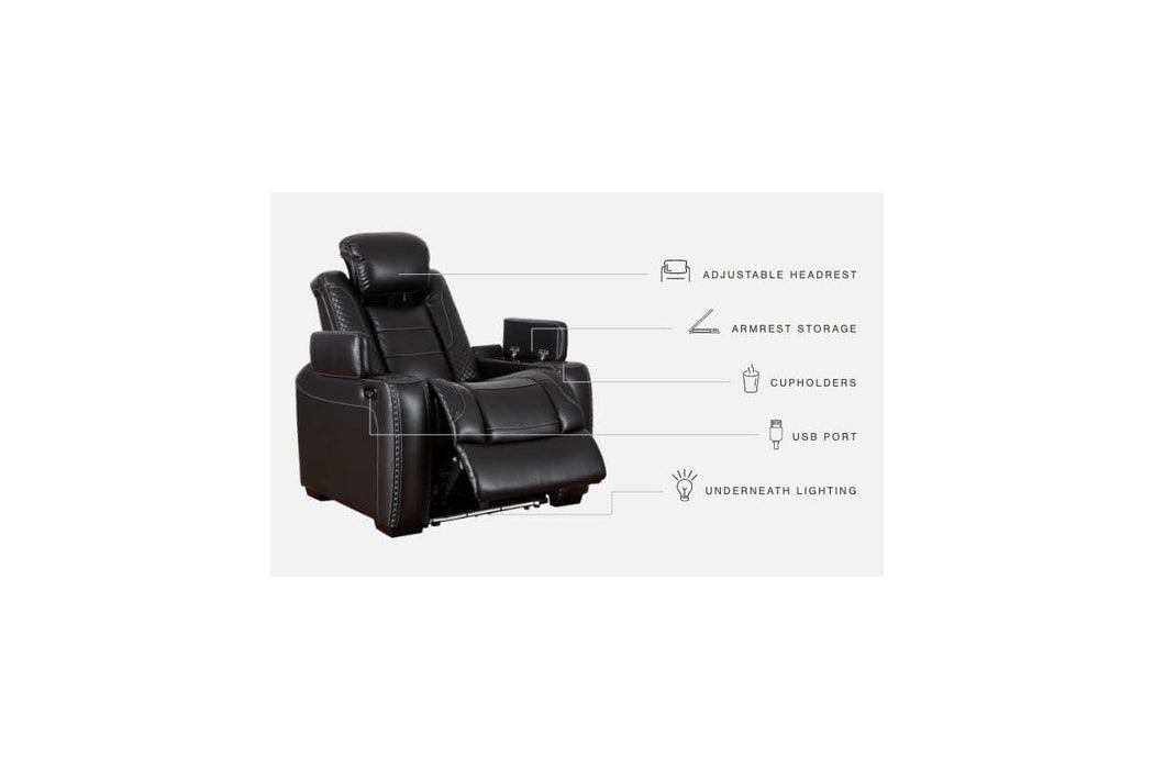 Party Time Midnight Power Recliner - 3700313 - Vega Furniture