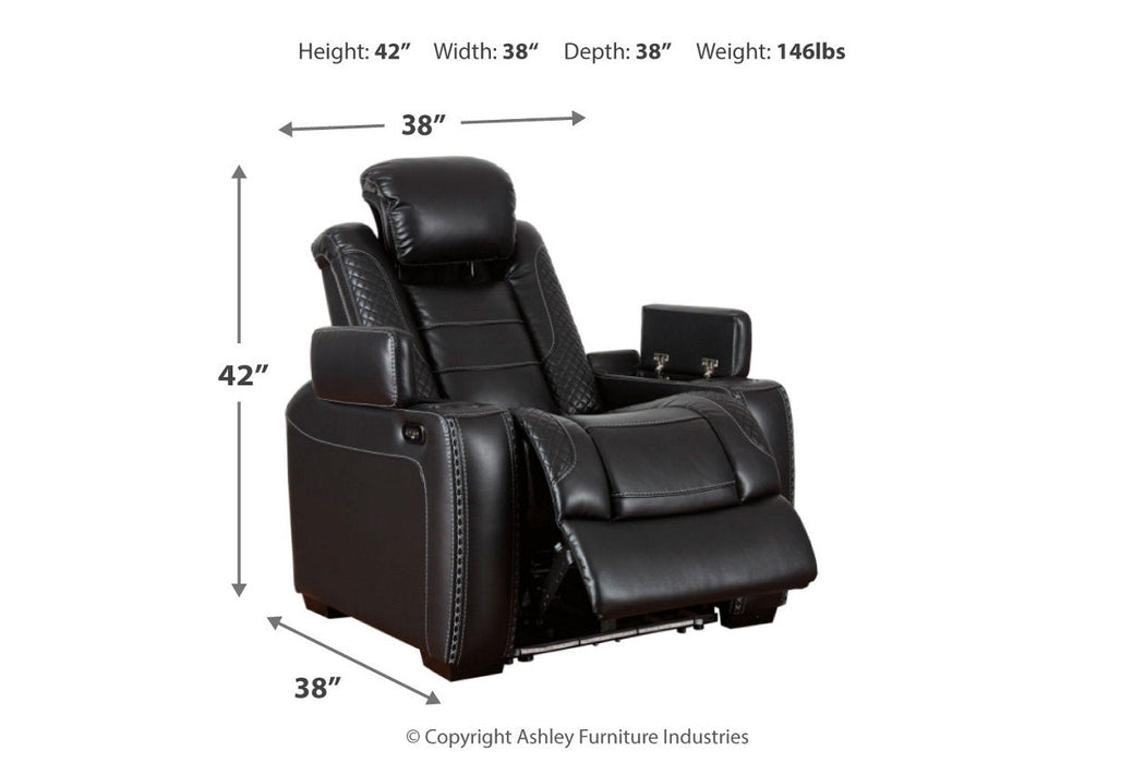 Party Time Midnight Power Recliner - 3700313 - Vega Furniture