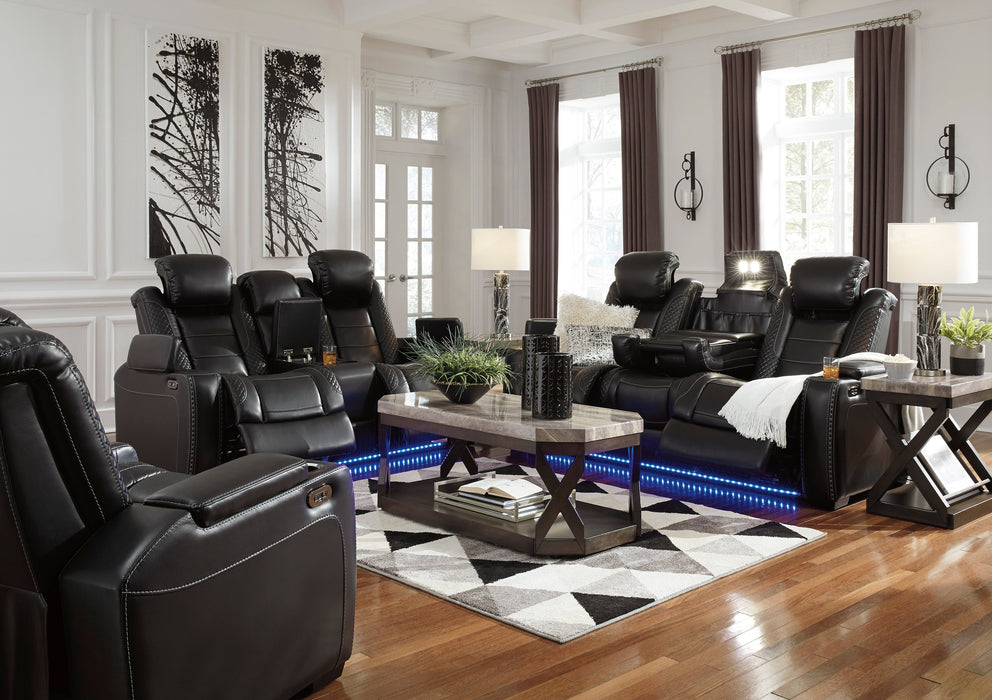 Party Time Midnight Power Reclining Living Room Set - SET | 3700315 | 3700318 | 3700313 - Vega Furniture
