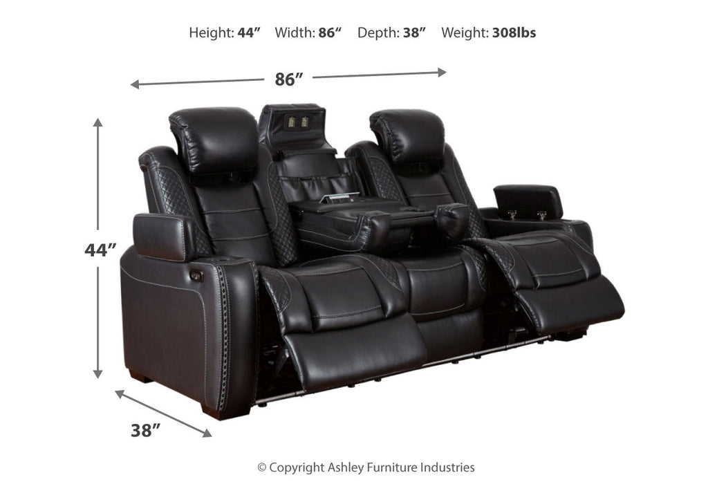 Party Time Midnight Power Reclining Sofa - 3700315 - Vega Furniture