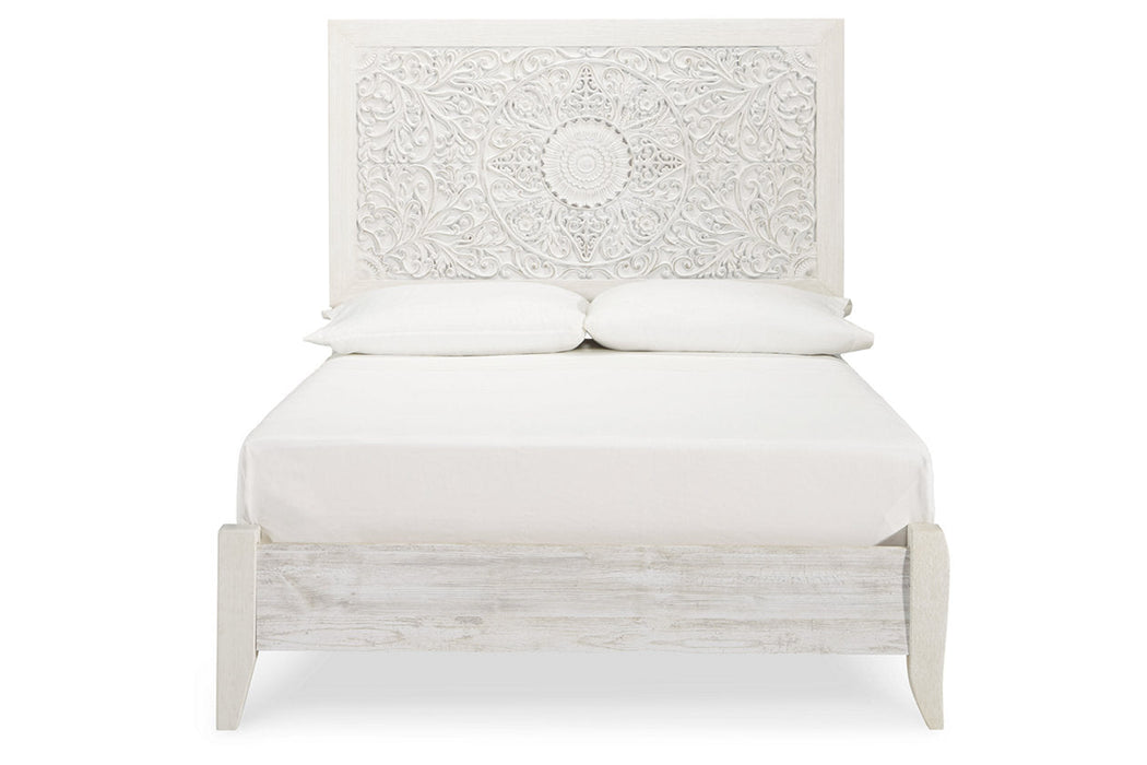 Paxberry Whitewash Full Panel Bed - SET | B181-84 | B181-87 - Vega Furniture