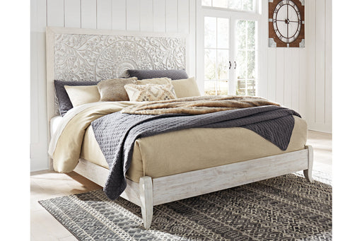 Paxberry Whitewash King Panel Bed - SET | B181-56 | B181-58 - Vega Furniture