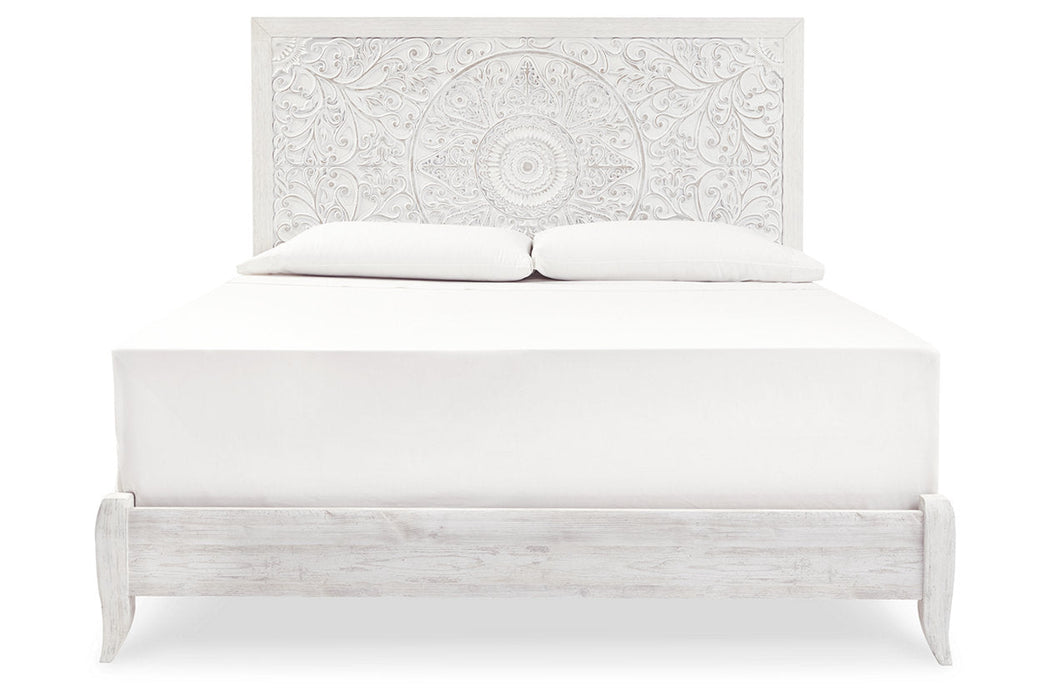 Paxberry Whitewash King Panel Bed - SET | B181-56 | B181-58 - Vega Furniture