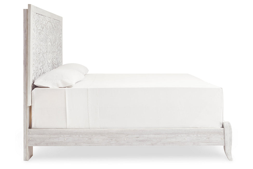 Paxberry Whitewash King Panel Bed - SET | B181-56 | B181-58 - Vega Furniture