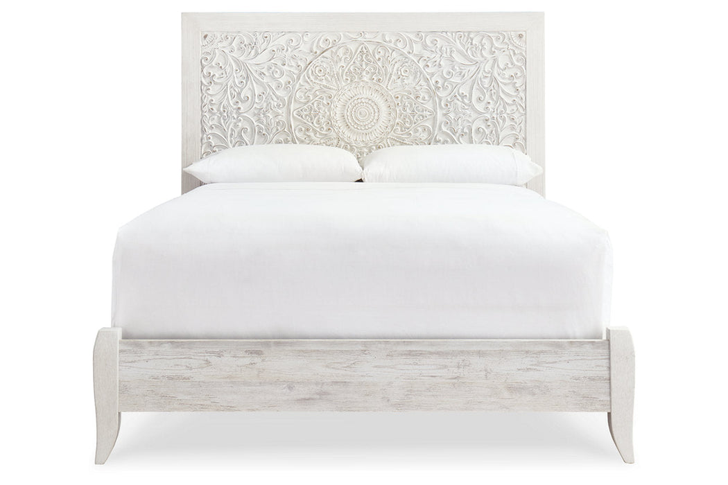 Paxberry Whitewash Queen Panel Bed - SET | B181-54 | B181-57 - Vega Furniture