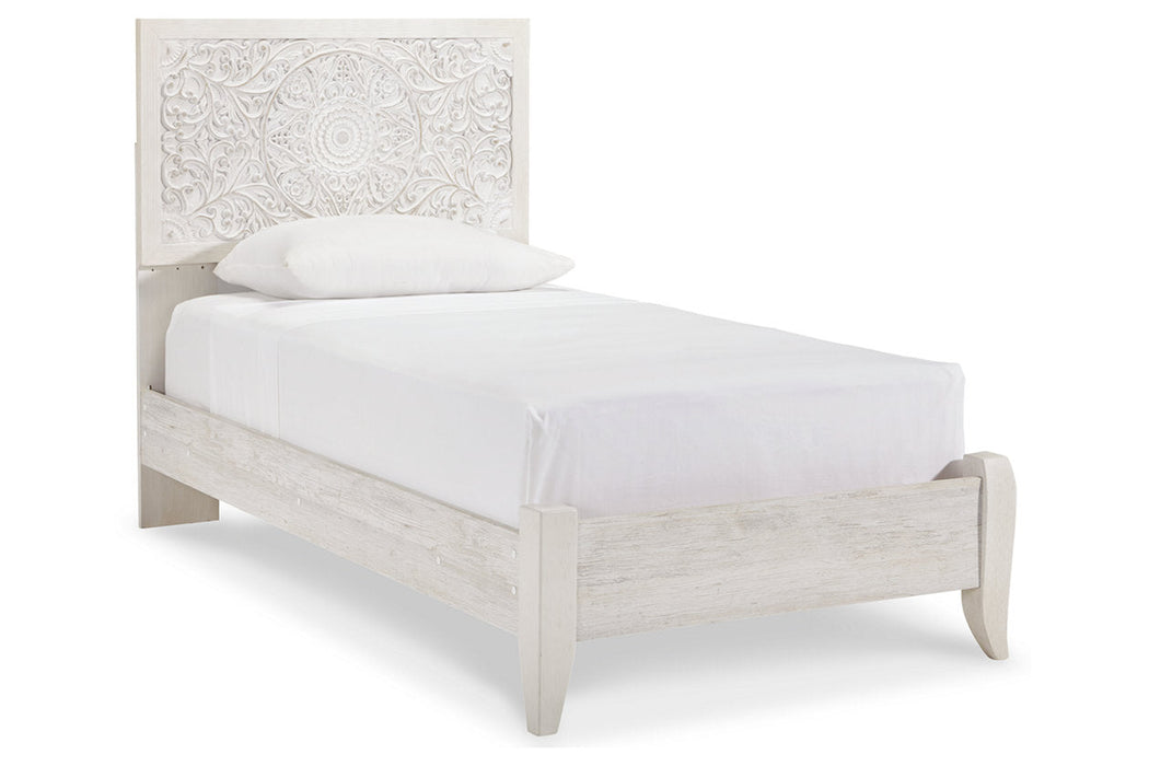 Paxberry Whitewash Twin Panel Bed - SET | B181-52 | B181-53 - Vega Furniture