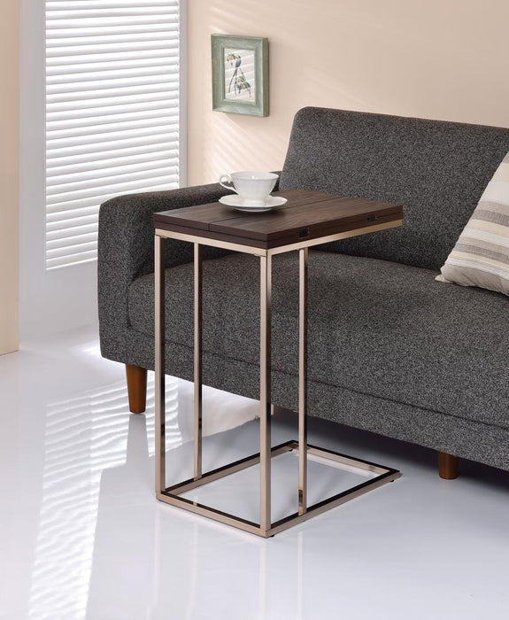 Pedro Chestnut/Chrome Expandable Top Accent Table - 902932 - Vega Furniture
