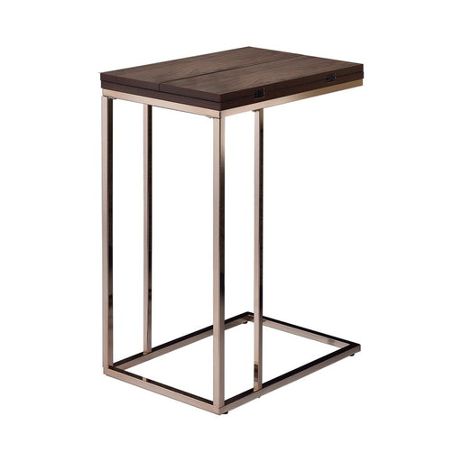 Pedro Chestnut/Chrome Expandable Top Accent Table - 902932 - Vega Furniture