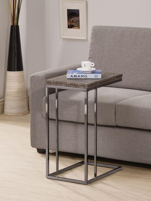 Pedro Weathered Gray/Black Expandable Top Accent Table - 902864 - Vega Furniture