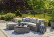 Petal Road Gray Outdoor Loveseat Sectional/Ottoman/Table Set, Set of 4 - P297-070 - Vega Furniture