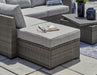 Petal Road Gray Outdoor Loveseat Sectional/Ottoman/Table Set, Set of 4 - P297-070 - Vega Furniture