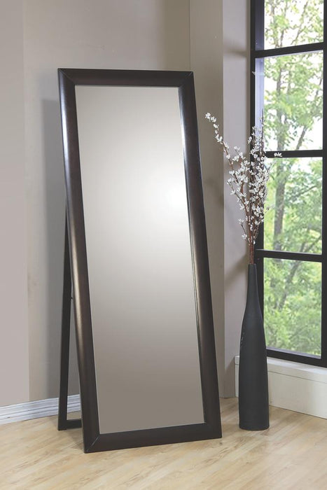 Phoenix Black Rectangular Standing Floor Mirror - 200417 - Vega Furniture