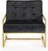 Pierre Black Velvet Accent Chair - 523Black - Vega Furniture