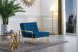 Pierre Blue Velvet Accent Chair - 523Navy - Vega Furniture