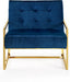 Pierre Blue Velvet Accent Chair - 523Navy - Vega Furniture