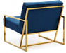 Pierre Blue Velvet Accent Chair - 523Navy - Vega Furniture