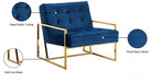 Pierre Blue Velvet Accent Chair - 523Navy - Vega Furniture