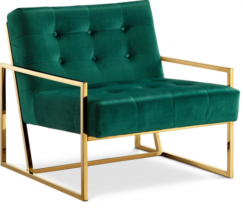 Pierre Green Velvet Accent Chair - 523Green - Vega Furniture