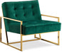 Pierre Green Velvet Accent Chair - 523Green - Vega Furniture