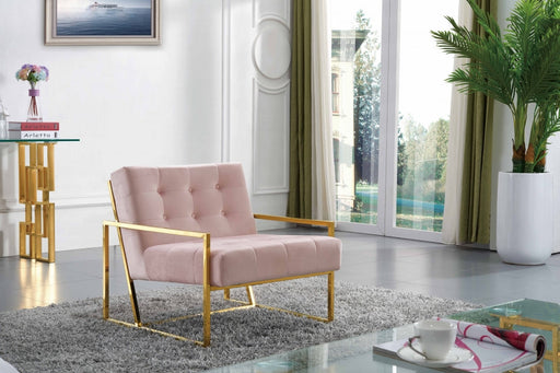 Pierre Pink Velvet Accent Chair - 523Pink - Vega Furniture