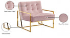 Pierre Pink Velvet Accent Chair - 523Pink - Vega Furniture