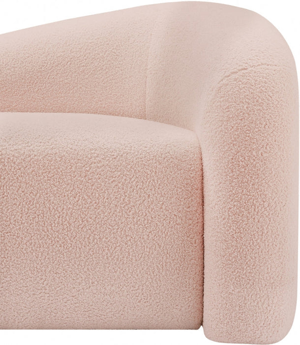 Pink Kali Faux Shearling Teddy Fabric Chair - 186Pink-C - Vega Furniture