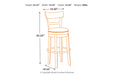 Pinnadel Light Brown Bar Height Barstool - D542-130 - Vega Furniture