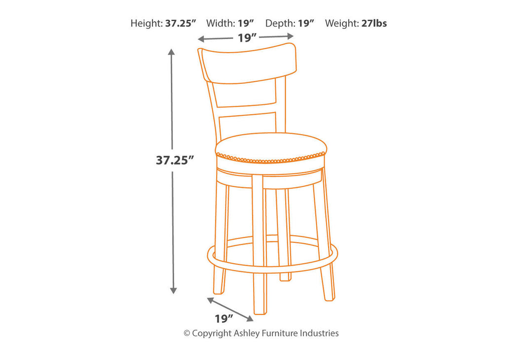 Pinnadel Light Brown Counter Height Barstool - D542-124 - Vega Furniture