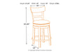 Pinnadel Light Brown Counter Height Barstool - D542-124 - Vega Furniture