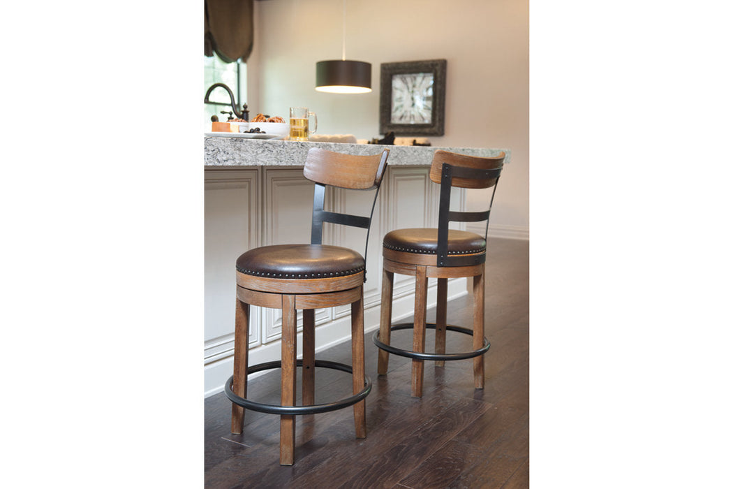 Pinnadel Light Brown Counter Height Barstool - D542-124 - Vega Furniture