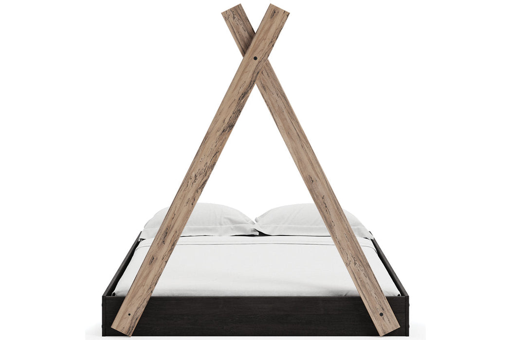 Piperton Two-tone Brown/Black Full Tent Complete Bed in Box - EB5514-122 - Vega Furniture