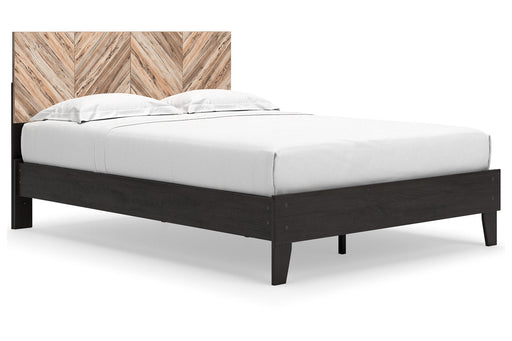 Piperton Two-tone Brown/Black Queen Panel Platform Bed - SET | EB5514-113 | EB5514-157 - Vega Furniture
