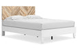 Piperton Two-tone Brown/White Queen Panel Platform Bed - SET | EB1221-157 | EB1221-113 - Vega Furniture