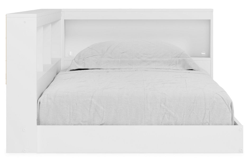 Piperton White Twin Bookcase Storage Bed - SET | EB1221-163 | EB1221-182 - Vega Furniture