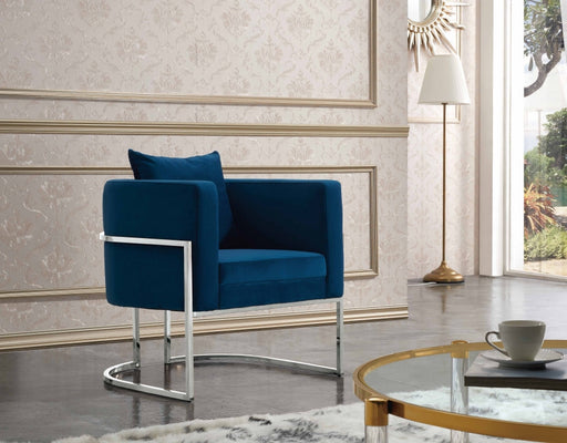Pippa Blue Velvet Accent Chair - 524Navy - Vega Furniture