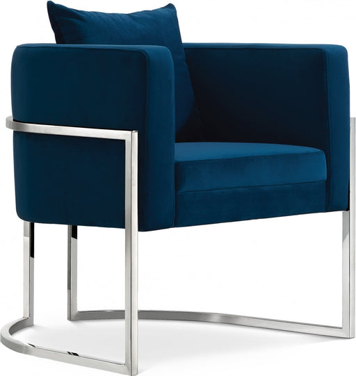 Pippa Blue Velvet Accent Chair - 524Navy - Vega Furniture
